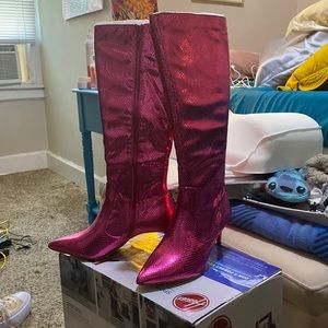 NY&Co Knee high heeled pink boots, size 9